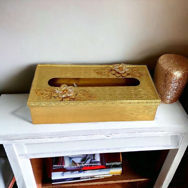 Gold plated tissue box 