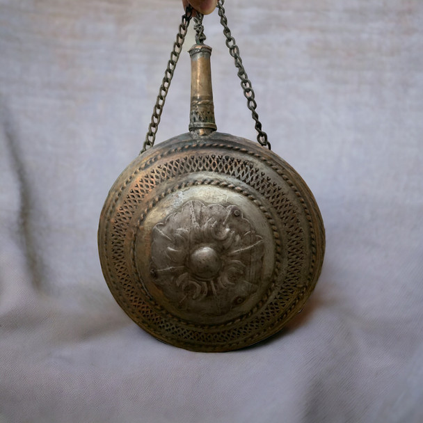 Hand-engraved Military Gun Powder Flask Vintage Home Decor Event Decor Timeless Elegance Functional History | Premium Handcrafted Gift & Cultural Souvenir - Luxury Handcrafted Art Craftihouse Dubai