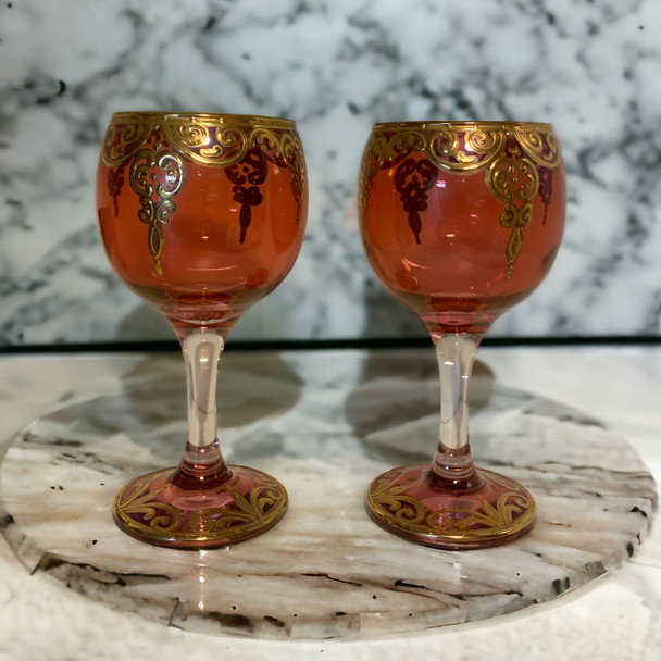 Premium Elegant Set of 2 Gold-Plated Wine Goblets High-Quality Design