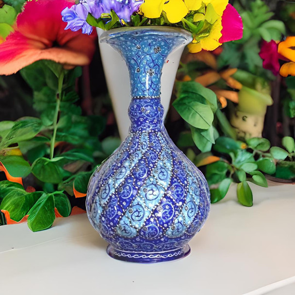 presentation of the premium traditional hand-painted enamel copper vase, serving as an exceptional corporate giveaway token or elite VIP milestone travel memento.