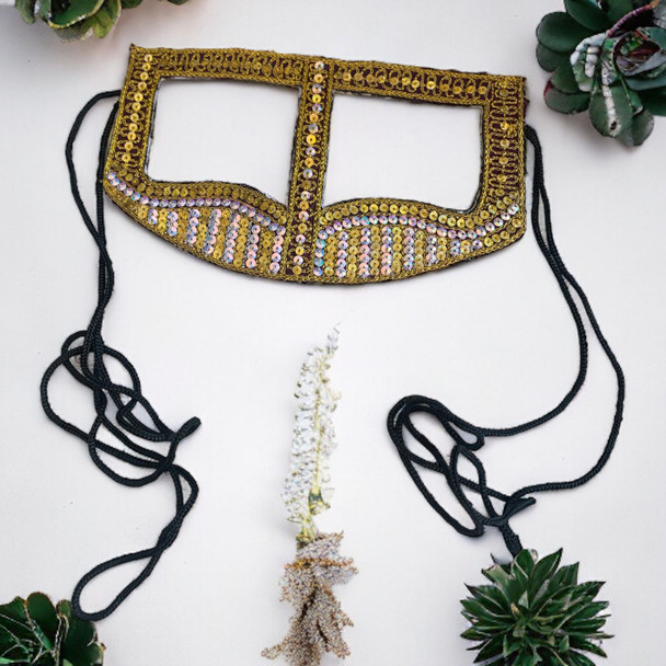 Exclusive Handcrafted Traditional  Battoulah Mask ,  Hand embordered  Battoulah Mask Gulf Burqa Heritage Collection Detail