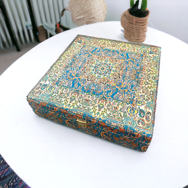 Exclusive Handmade Termeh Box , Compartmentalized Dried Fruit Box 30x30 cm, 1 piece Chocolate box , Luxury Gift & Storage Solution Heritage Collection Detail