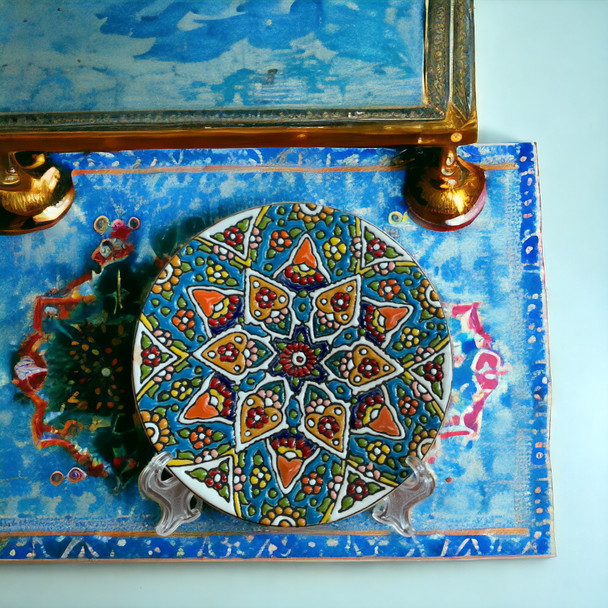 Exclusive Dubai Promotional Gift: Hand-Painted Ceramic Plate Heritage Collection Detail
