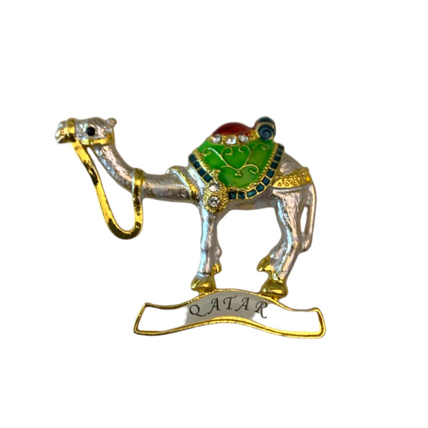 Premium Capture Qatar's Charm with our Camel Shaped Metal Fridge Magnet High-Quality Souvenir