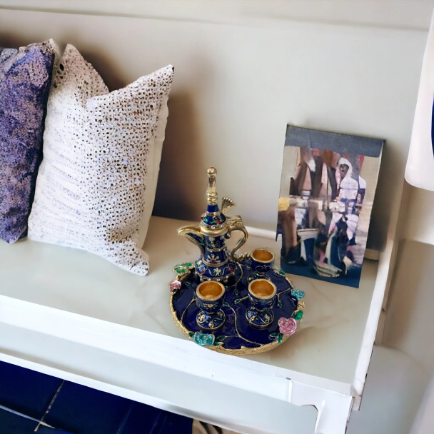 Premium Delights: Small Bejeweled Blue Coffee High-Quality Design