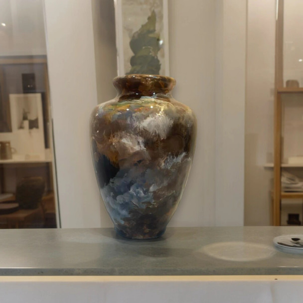 Exclusive Hand-painted Vase Vibrant Décor Heritage Collection Detail