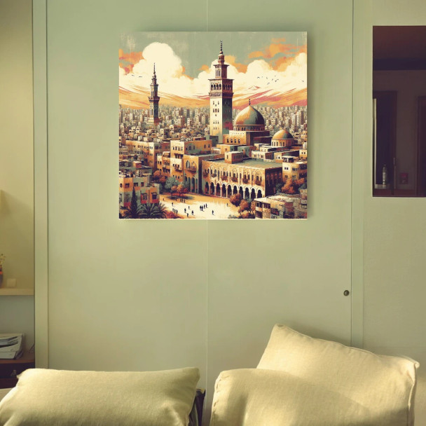 Premium Damascus Travel Art High-Quality Design