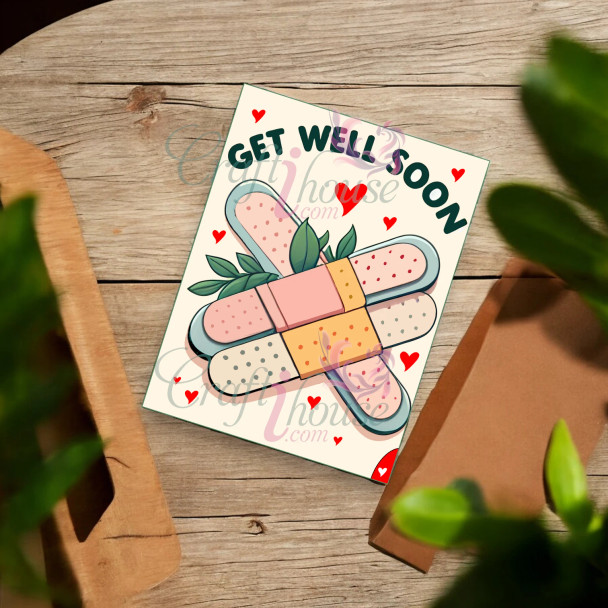 Funny Get Well Soon Card | Premium Handcrafted Memento - Luxury Handcrafted Art Craftihouse Dubai