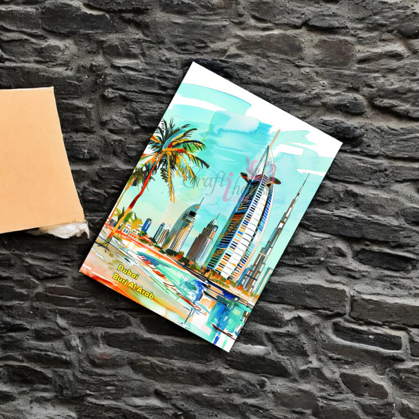 Premium Dubai Post Card Artisan Detail View