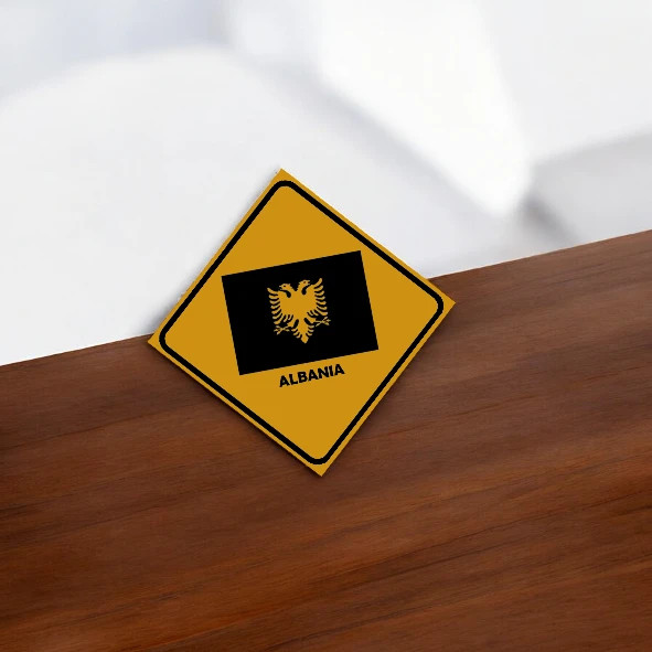Premium Uae Albania Flag 6x6cm Heritage Artisan Detail View