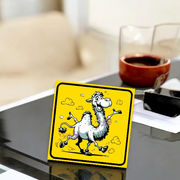 Happy Running Camel Artistic Arabian | Authentic Arabian Keepsake Fridge Magnet | Cultural Decor - Luxury Handcrafted Art Craftihouse Dubai