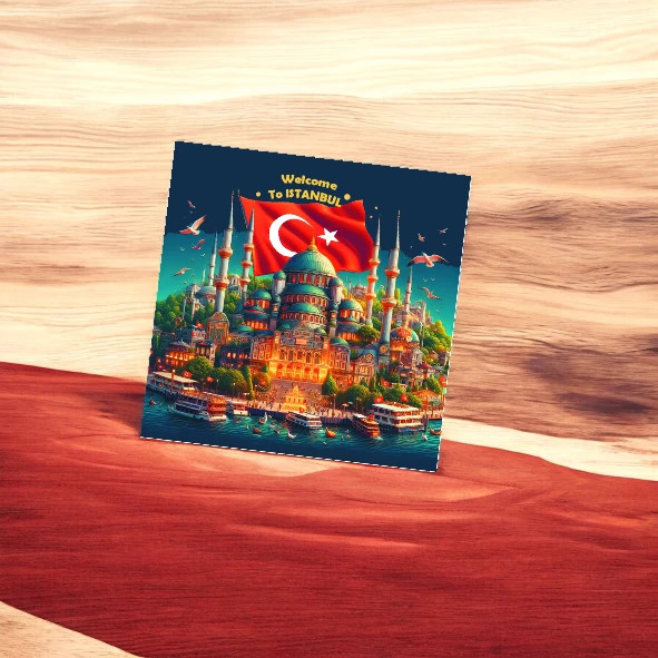 Gift from Turkey | Istanbul Blue Mosque Fridge Magnet | 8x8 cm Aluminum Travel Souvenir | Turkish Keepsake for Home Decor - Handcrafted Heritage Souvenir from Craftihouse Dubai
