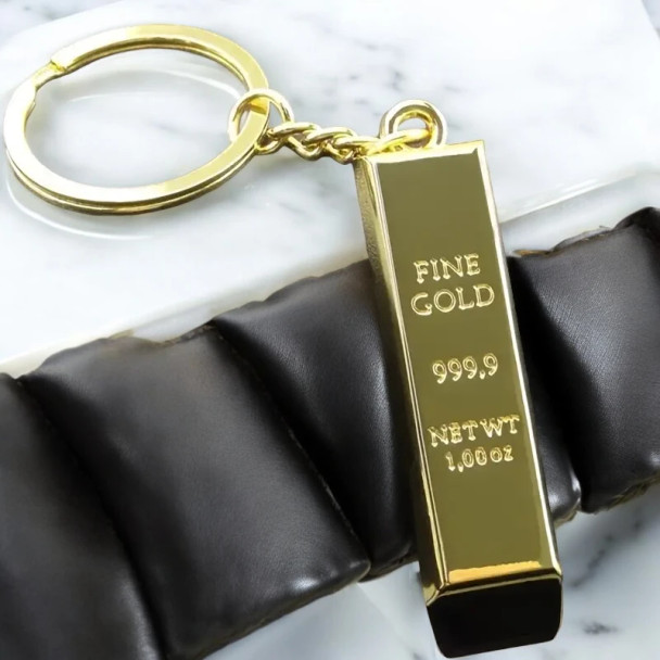 Novelty Toy Prank Golden Bars | Metal Plated Keychains for Creative Gifts, Fake Gold Bars - Handcrafted Heritage Souvenir from Craftihouse Dubai