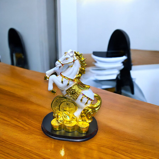 Luxury Global Grabbers Polynesian Feng Shui Galloping Horse Showpiece Statue Artisan Detail View