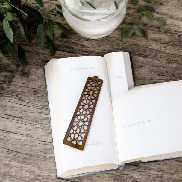 Luxury Elegant Laser Cut Wooden Bookmark Artisan Detail View