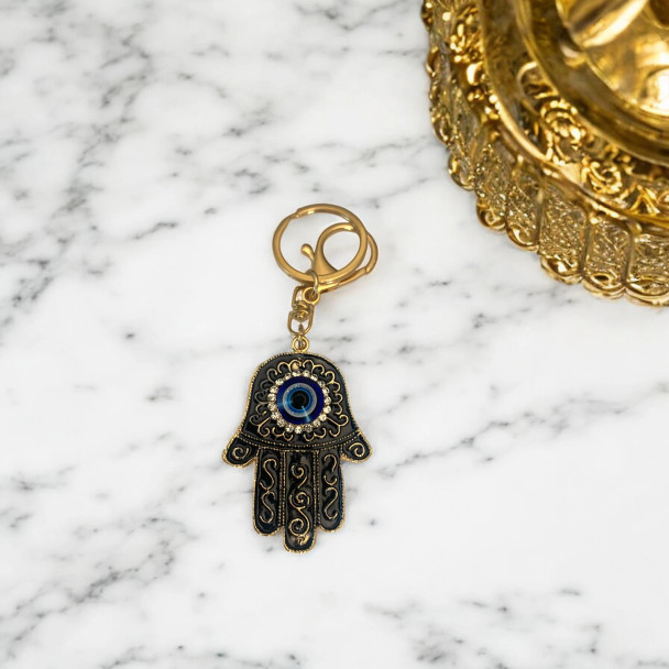 Luxury Uae Evil Eye Metal Key Artisan Detail View