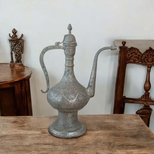 Hand-engraved Islamic – 44 Cm Metal Art Jug Traditional Metal Artwork Antique Water Décor Islamic Gift | Handcrafted Vintage Style Pitcher | Luxury Home Decor - Luxury Handcrafted Art Craftihouse Dubai