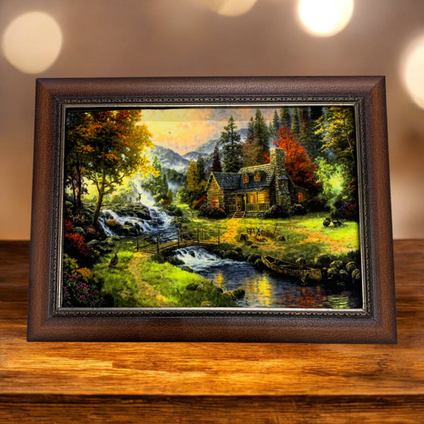 Luxury Landscape Machine-Made Wall Hanging Carpet Artisan Detail View