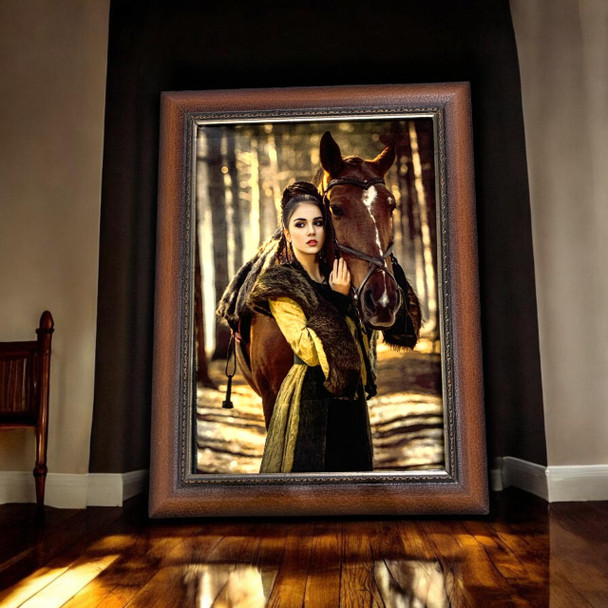 Premium Girl and Horse Wall Hanging Carpet Craftsmanship and Design