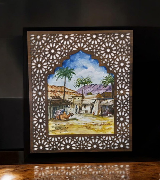decorative frame that blends modern laser-cutting technology with classic cultural artwork.