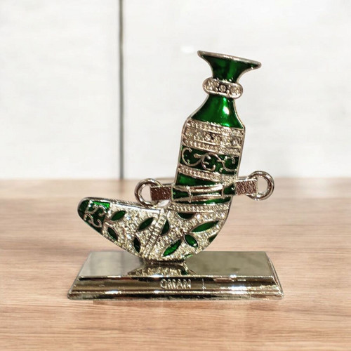 Decorative miniature dagger for table decor, traditional 11x9.5 cm Omani Khanjar replica
