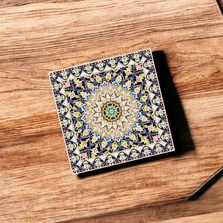 Elegant Silk Table Mat – 30x30 Cm Carpet-style Placemat For Dining Tables | Premium Handcrafted Gift & Cultural Souvenir - Luxury Handcrafted Art Craftihouse Dubai