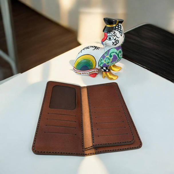 Handcrafted Handmade Dark Brown Leather Wallet for Home and Gift