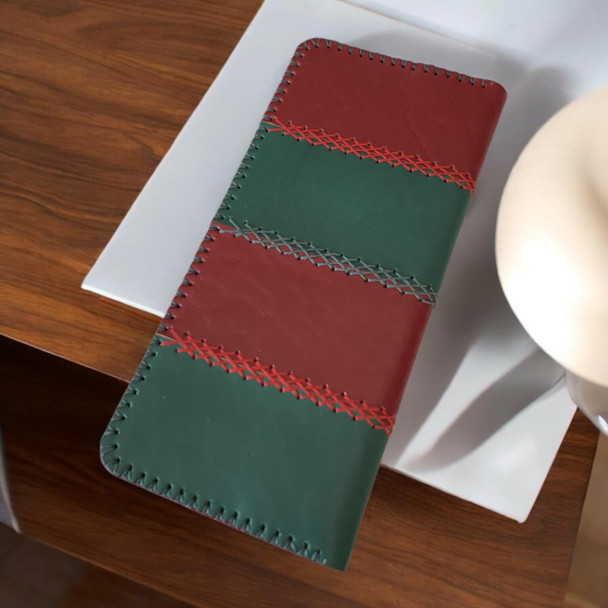 Premium Handmade Red & Green Leather Wallet Craftsmanship and Design