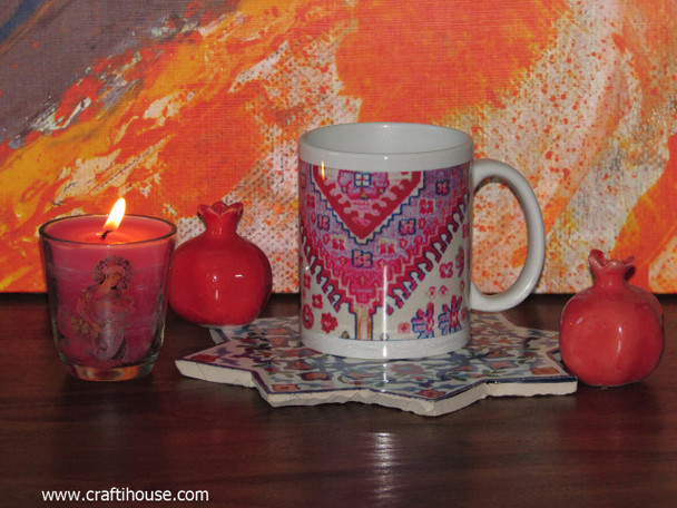 Luxury Kilim Ceramic - Heritage Coffee Mug | Artisan Tribal Motif Design Premium Design Showcase