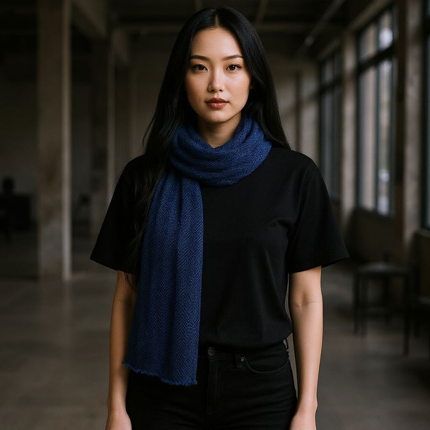 navy blue cashmere stole