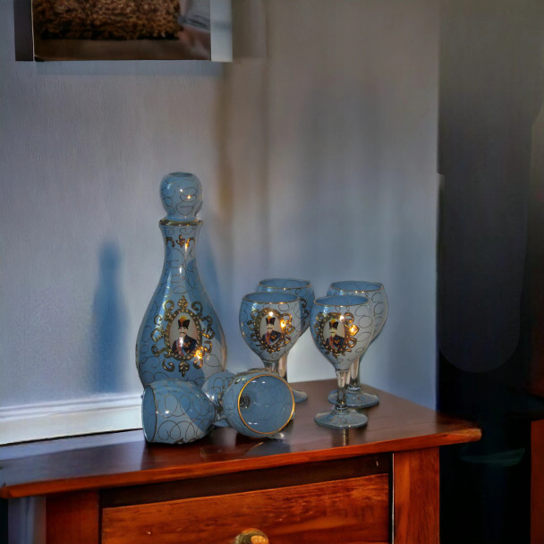 Exclusive Artisan Qajar Style decorative Wine Fine Craftsmanship Detail