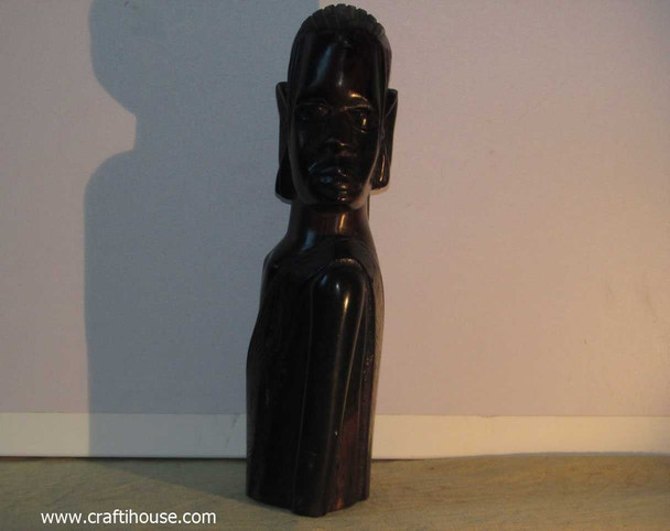 Luxury African Tribal Woman Head Bust | Hand-carved Tribal Sculpture Premium Design Showcase