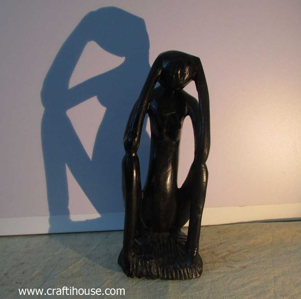 African Tribal Woman Hand Carved | Vintage Ebony Wood Head Bust | Sophisticated Interior Decor - Luxury Handcrafted Art Craftihouse Dubai