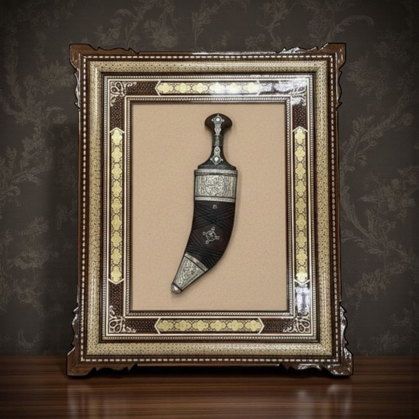 Luxury Khatamkari Khanjar Frame Inlaid | Traditional Wildlife Memento Fridge Magnet | Boutique Gift - Luxury Handcrafted Art Craftihouse Dubai