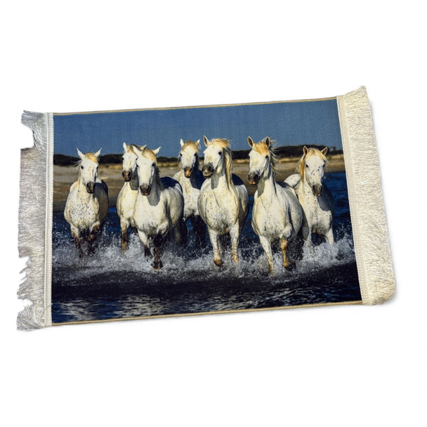 Luxury 7 Running Horses Carpet Wall Décor 50×70 Cm Decorative Home Artisan Detail Shot