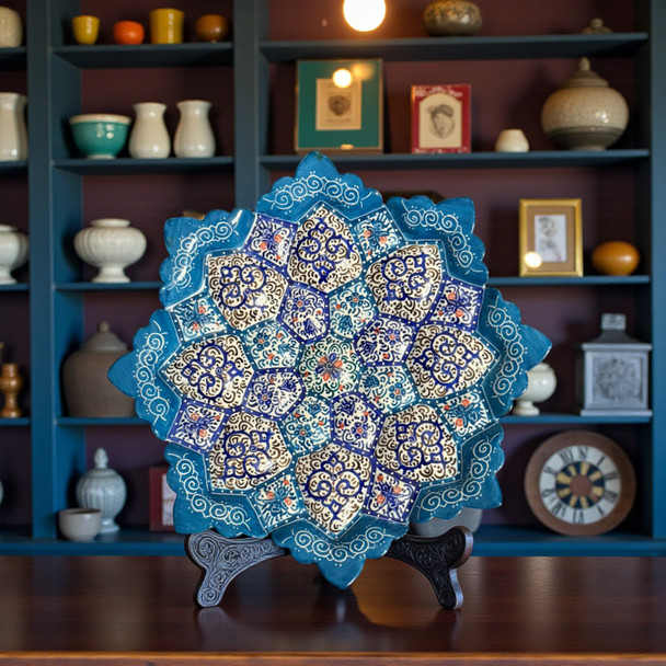 Luxury Minakari plate with intricate patterns – VIP and ceremonial gift