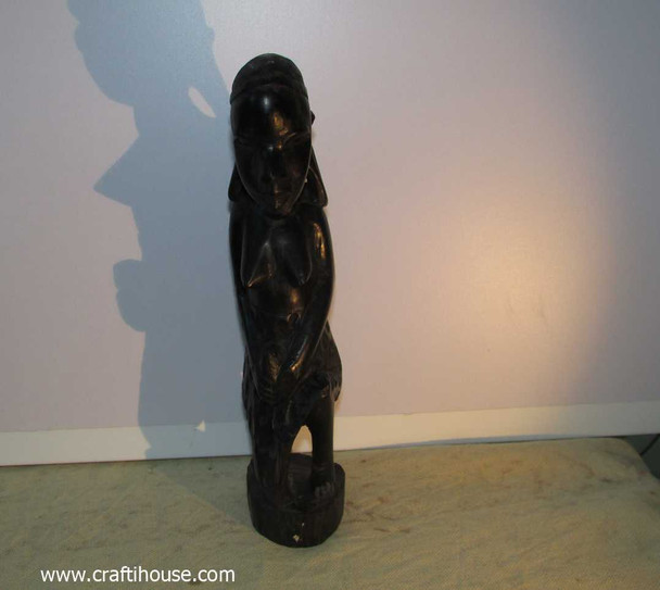 Luxury African Tribal Woman Hand Carved | Vintage Ebony Wood Head Bust Premium Design Showcase