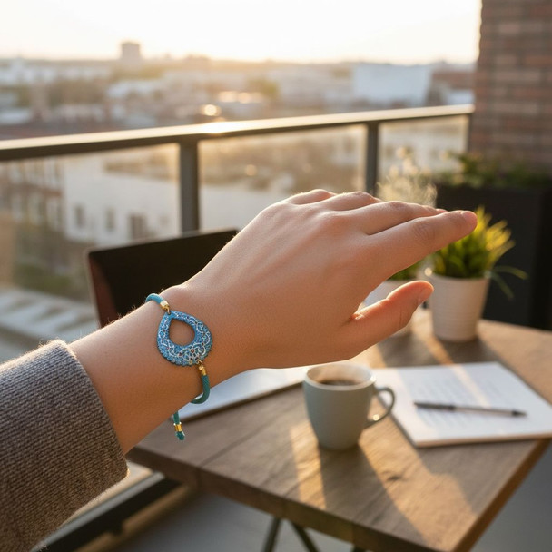 Minimal enamel copper bracelet modern handmade jewelry