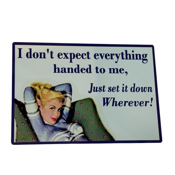 Vintage "set It Down Anywhere" Aluminum - 14x10 Cm Humorous Pin-up Retro Sign Durable Metal Funny Ho - Luxury Handcrafted Art Craftihouse Dubai