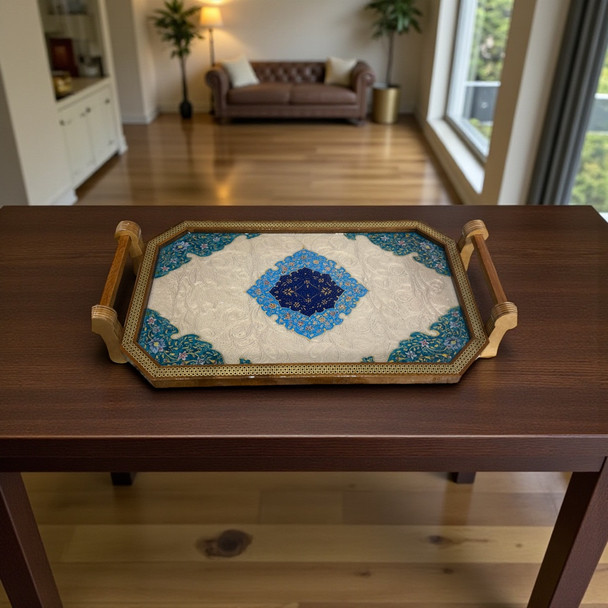 "Floral Marquetry" 40X24 Cm Khatamkari | Sophisticated Cultural Accent - Luxury Handcrafted Art Craftihouse Dubai