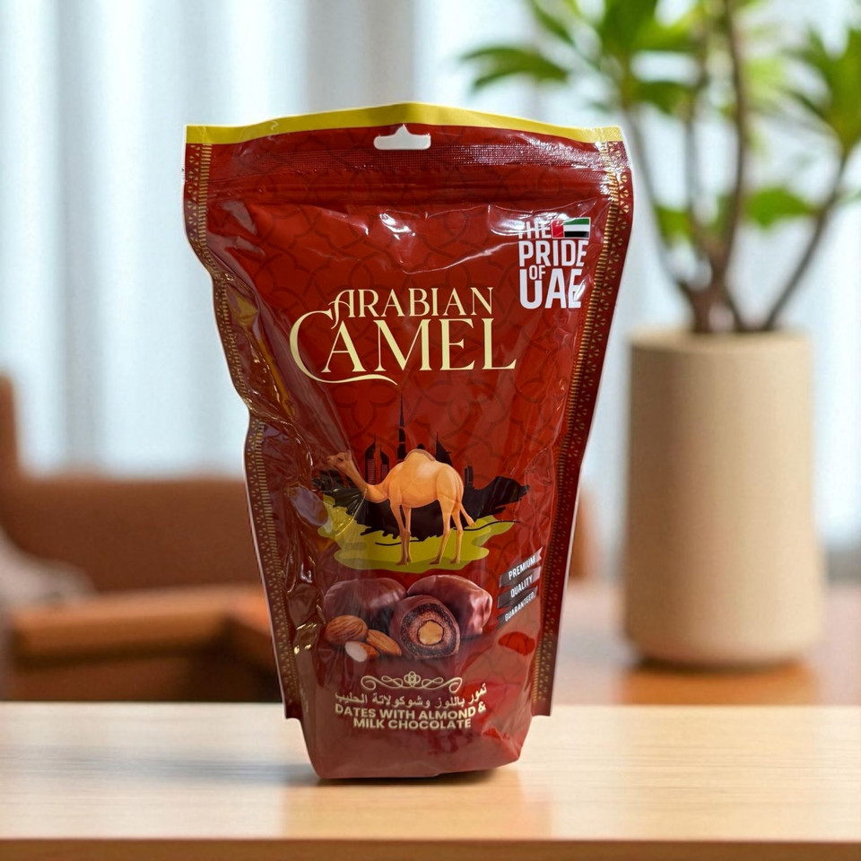 Chocolate Coated Dates with Milk Almonds Dubai Luxury Gift 500g