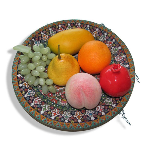 Handmade Decorative Plate Minakari Enamel Pottery Plate