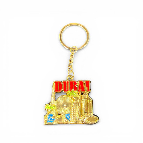 Uae Gold Dubai Skyline Keychain – Luxury Handcrafted Gift