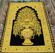 handmade jewel carpet , stunning handmade carpet , wall hanging , 3x5 FT