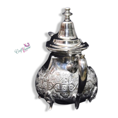 Authentic Moroccan Tea Pot Traditional 6cc Silver Tea Serving Pot