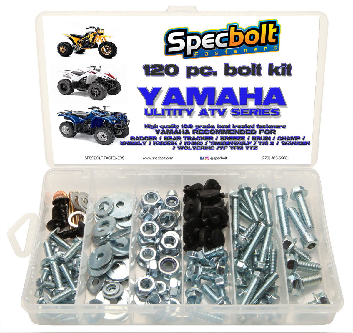 Yamaha Utility & 4x4 ATV 120pc Bolt Kit