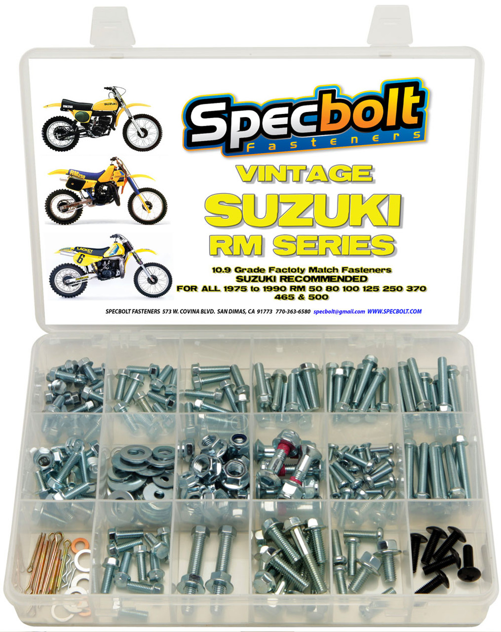 Suzuki Vintage RM 60 80 100 125 250 370 400 465 & 500 250pc Bolt Kit