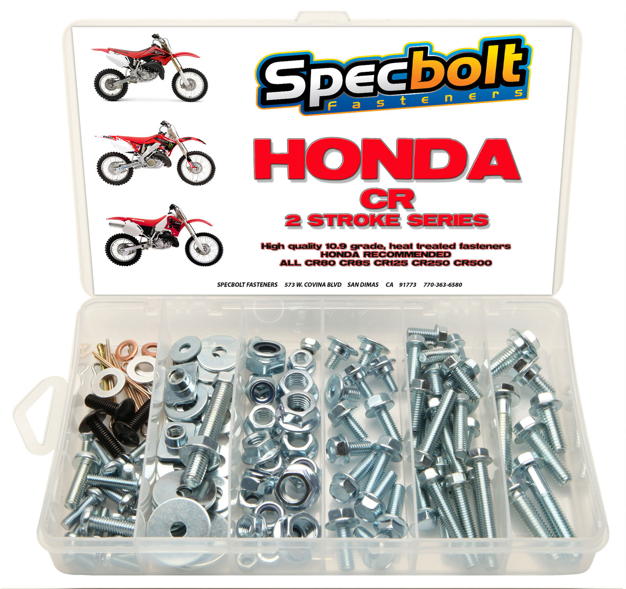 Honda CR80, CR85, CR125, CR250  CR500 (All Years) 120pc Bolt Kit