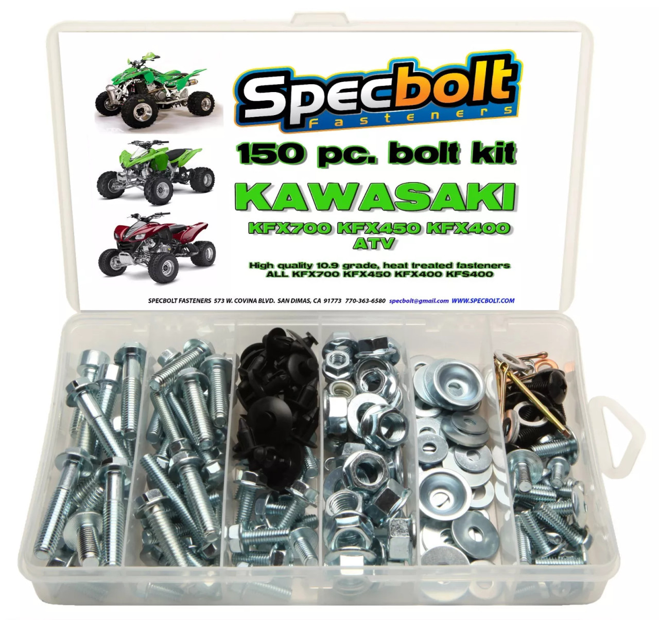 ｋ*ｋ様 NOBAフォックス　組み立てキット Kawasaki KFX400, KFX450R & KFX700 150pc ATV Bolt Kit