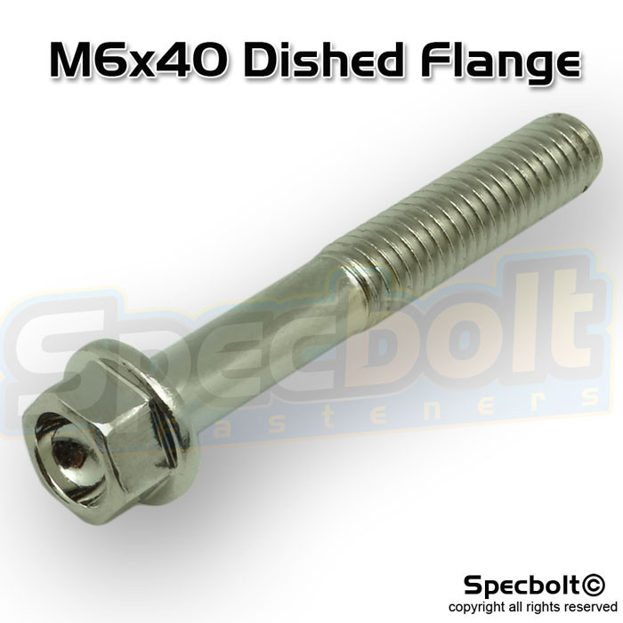 M6 3W＋4U Sフレックス Dished Head Flange Bolt M6x40 (Nickel Würks)